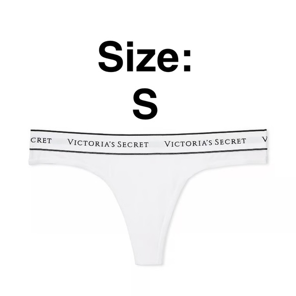 Victoria’s Secret COTTON
Logo Waist Pointelle Thong Panty-NEW - Picture 1 of 3